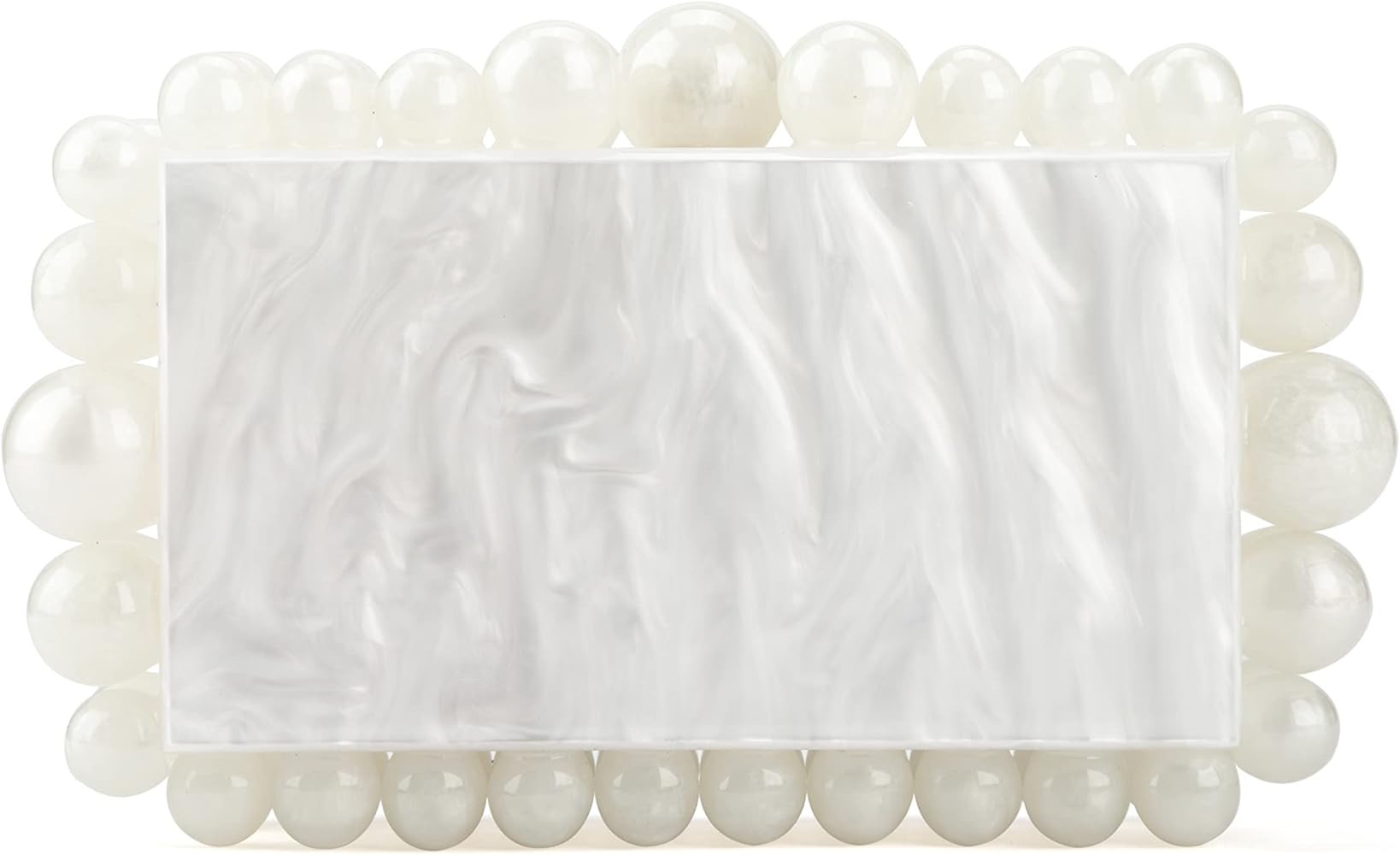 SharPlus Acrylic Marble Clutch Purse Handbag for Women, Handmade Beaded Pearl Evening Bag for Pro... | Amazon (US)