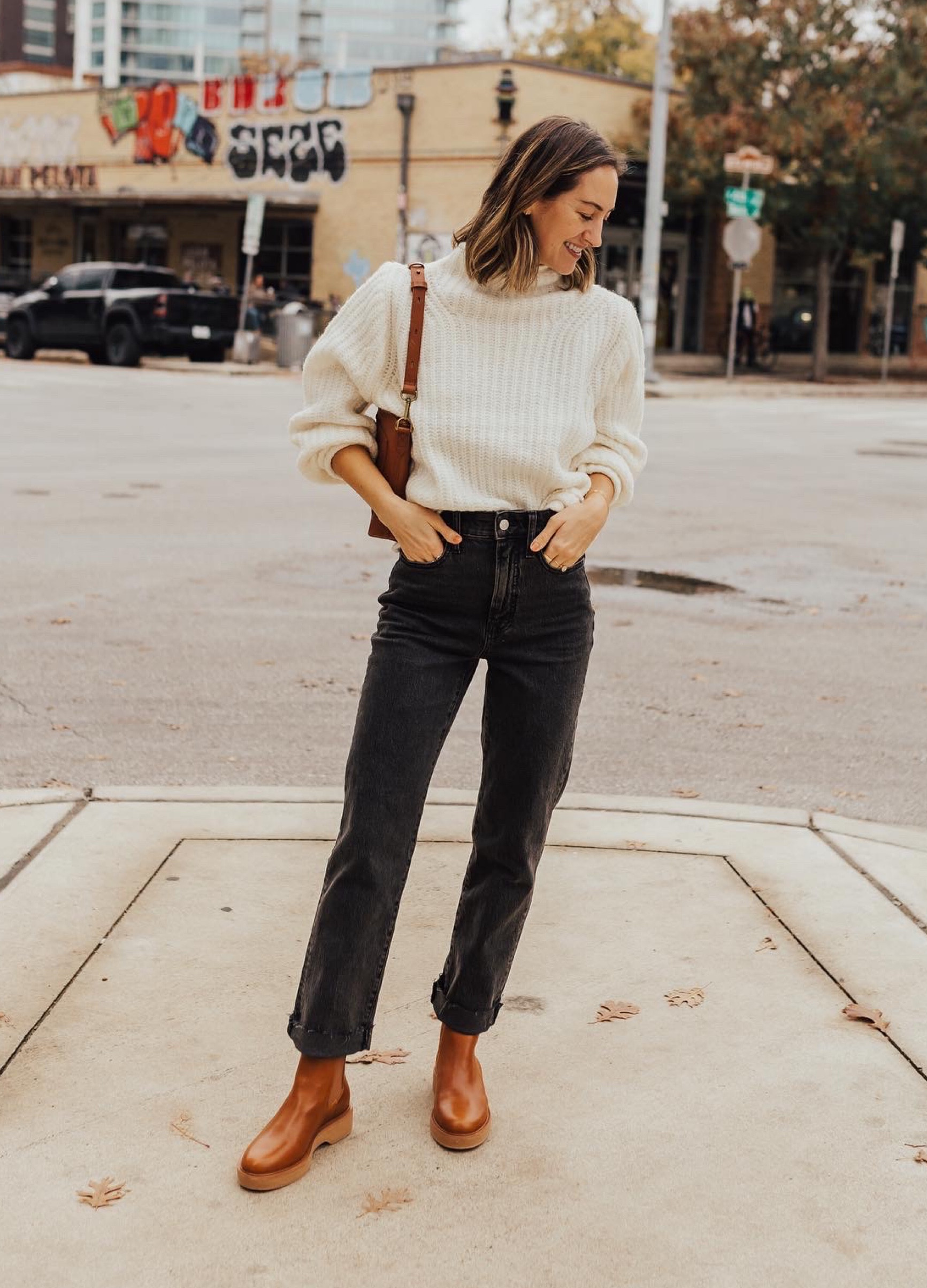 50% off all sweaters & 40% off site-wide! Wearing a small in the sweater (no itch, it’s a beauty!), jeans fit TTS (wearing 24), and shoes fit TTS (obsessed😍). 

#LTKsalealert #LTKshoecrush #LTKunder100