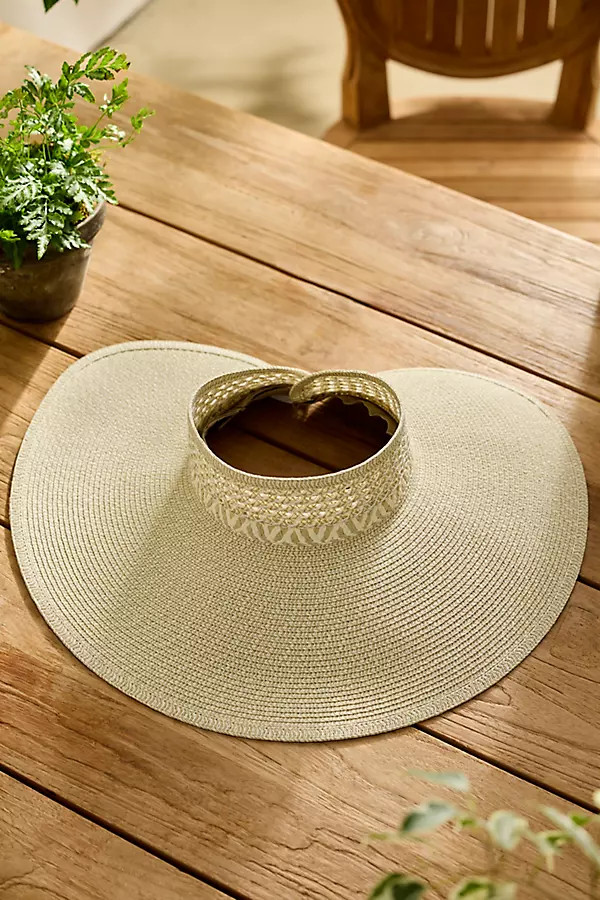 Wide Brim Woven Sun Visor | Anthropologie (US)