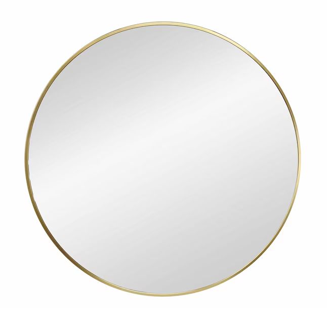 Origin 21 28-in W x 28-in H Round Brush Gold Framed Wall Mirror Lowes.com | Lowe's