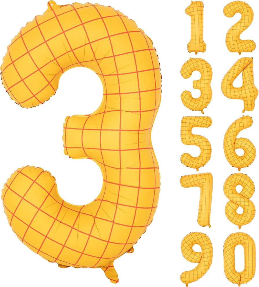 40" Matte Yellow Balloons Toy Inspired Story Theme party Supplies, Number Birthday Decoration, Co... | Amazon (US)
