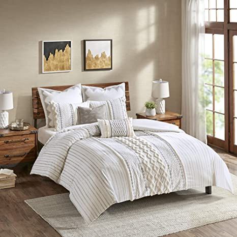 INK+IVY Imani Cotton Comforter Mini Set, Ivory | Amazon (US)