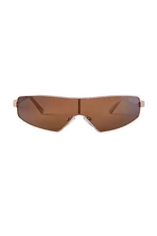 dime optics Ventura in Brushed Gold & Light Brown Solid Flash from Revolve.com | Revolve Clothing (Global)