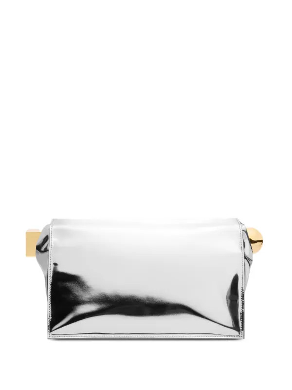 Jacquemus The Rond Carré Clutch Bag | Silver | FARFETCH | Farfetch Global