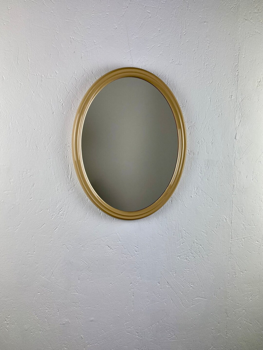 Vintage Oval Mirror Space Age Beige 70's Mirror Retro Mirror - Etsy | Etsy (US)