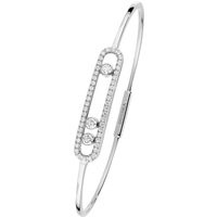 18ct White Gold Move Classique 0.56cttw Diamond Pave Bangle | Goldsmiths