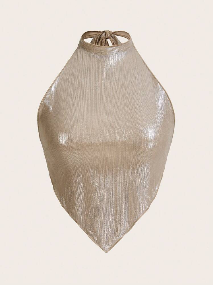 Top halter metallic | SHEIN