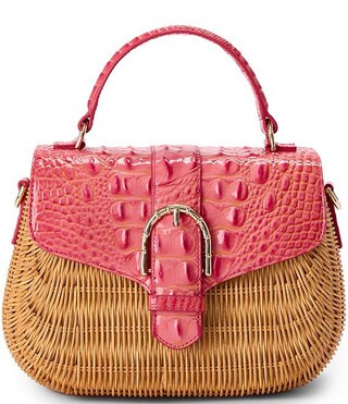 Hanalei Collection Maisie Wicker Buckled Top Handle Satchel Bag | Dillard's