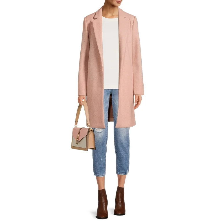 Love Tree Juniors' Fleece Long Line Car Coat | Walmart (US)