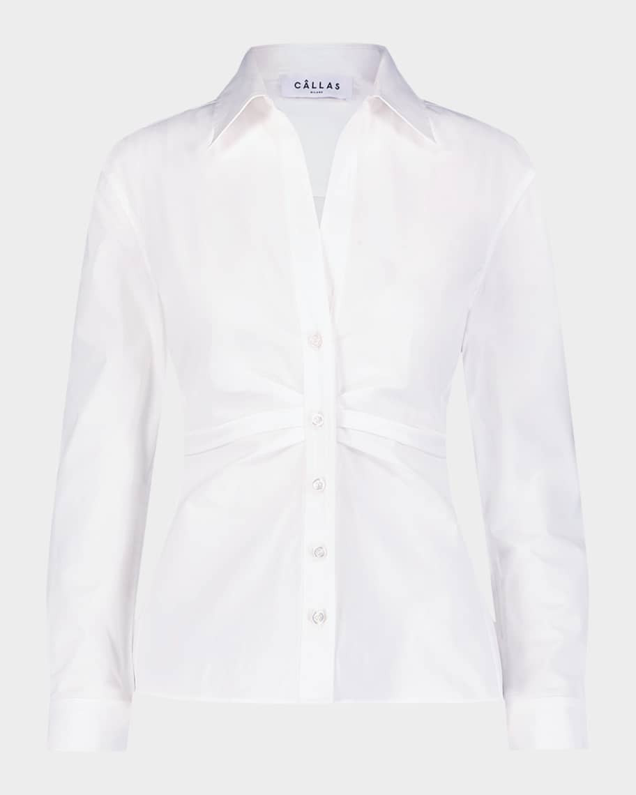 Savile Pleated Button-Down Shirt | Neiman Marcus