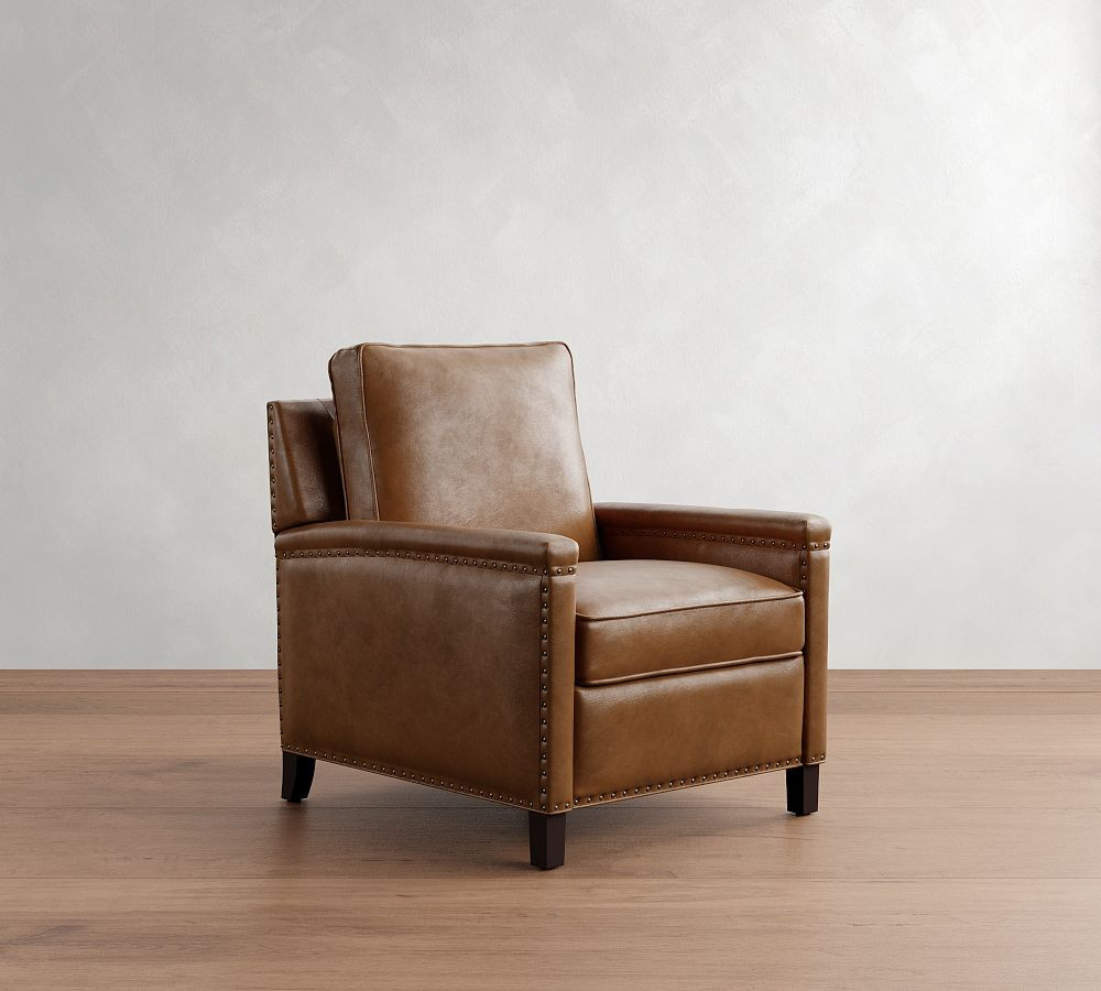 Tyler Square Arm Leather Manual &amp; Power Recliner | Pottery Barn (US)