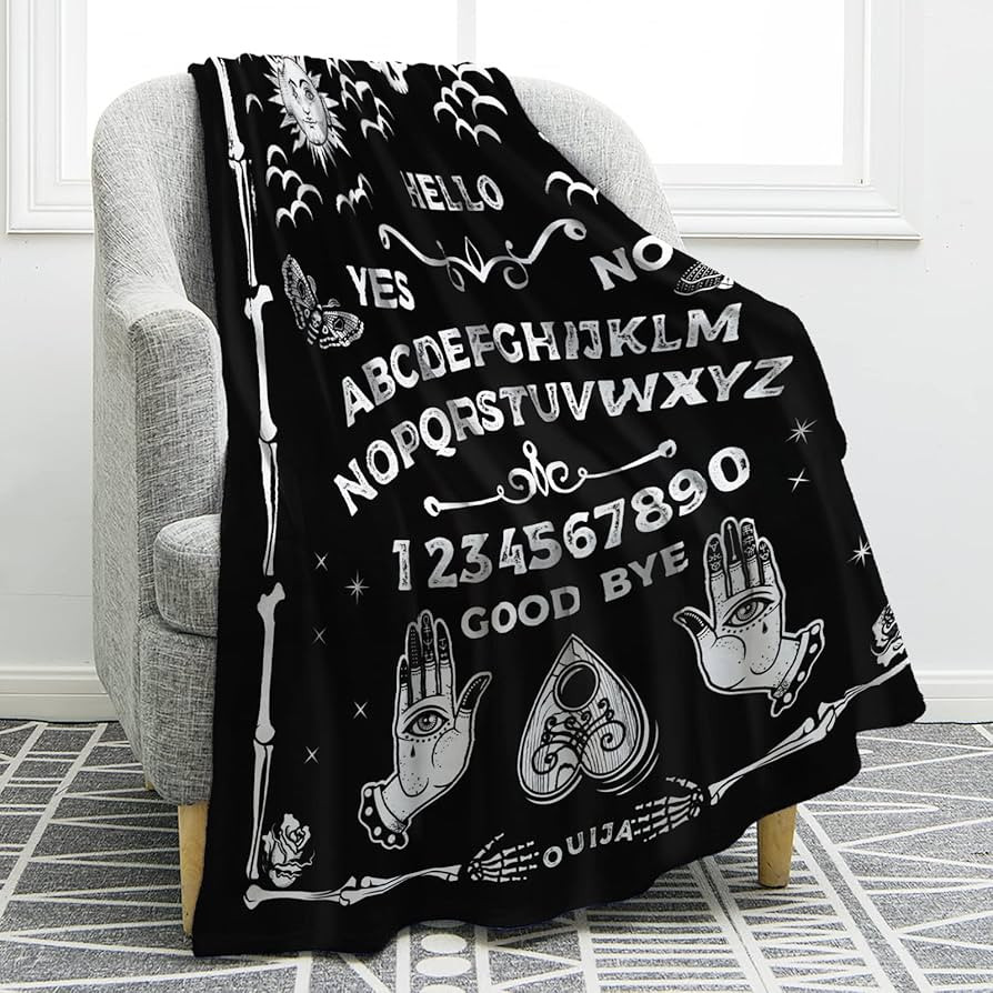 Jekeno Ouija Board Blanket Gothic Witch Gift for Halloween Sun Moon Skeleton Skull Horror Spooky ... | Amazon (US)