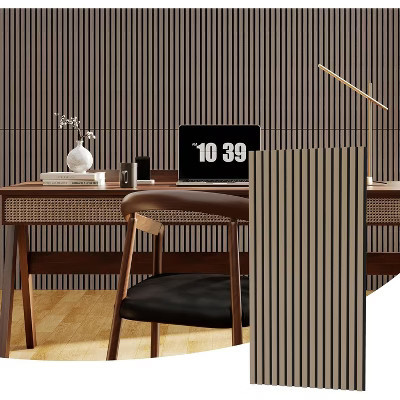 3D Fluted Wood Slat Acoustic Wall Panels – Decorative Soundproofing, Noise Reduction & Absorption – 2 Pack, 47.2" x 23.6" – 120x60cm, 2PCS | Target