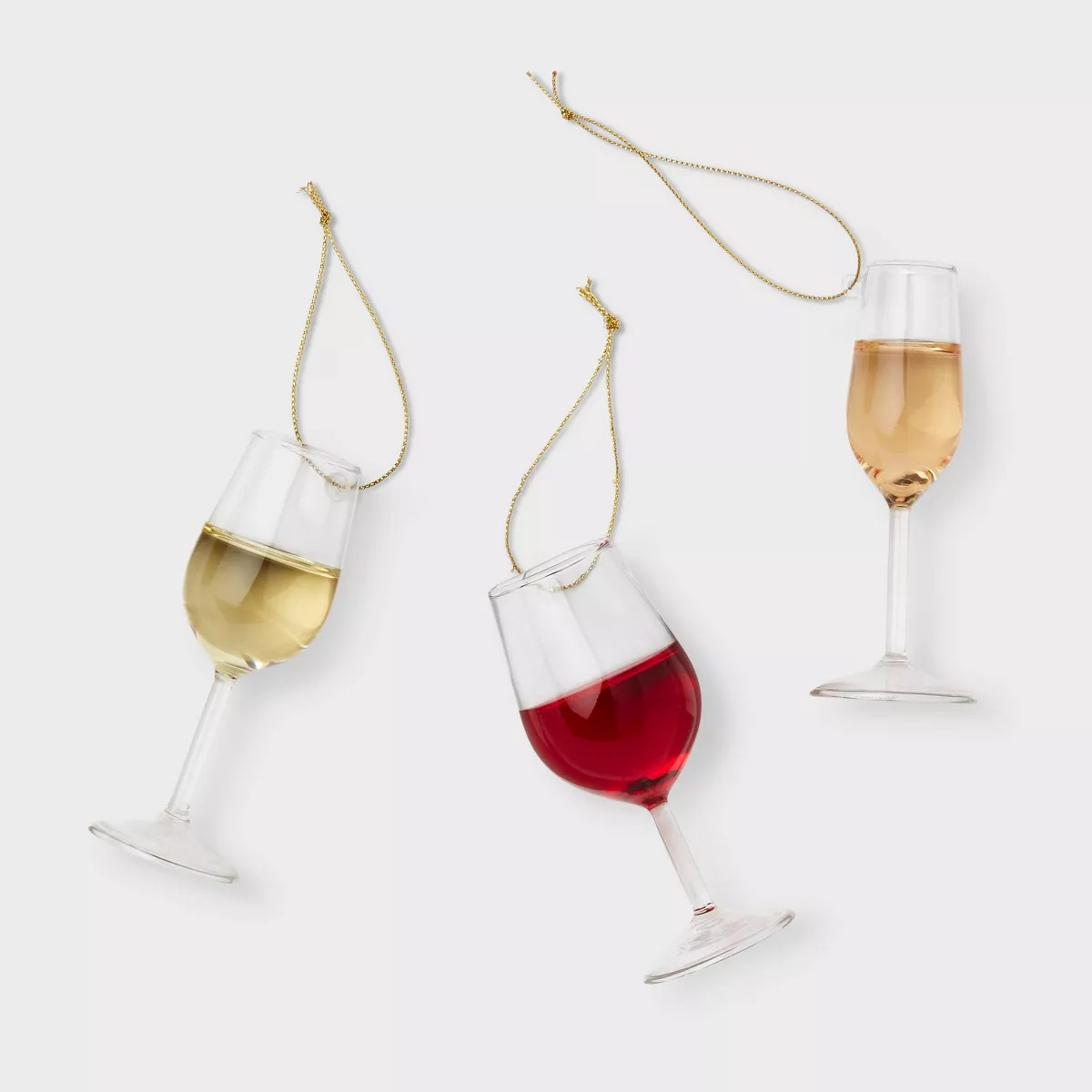 3pc Wine Glasses Christmas Tree Ornament Set - Wondershop™ | Target