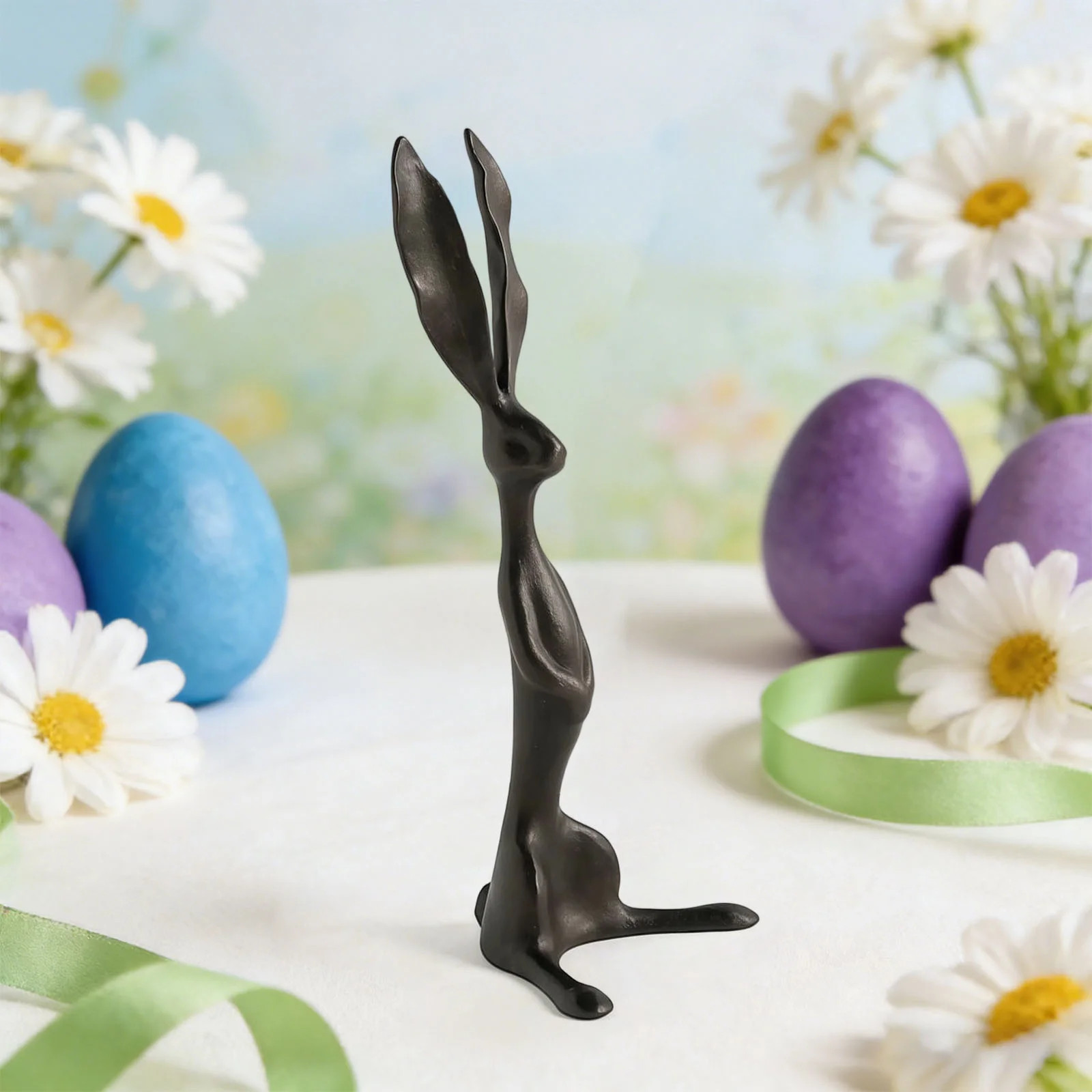 Easter Bunny Decor, Resin Bunnies Figurines Easter Decorations, Indoor Vintage Rabbit Statue Deco... | Walmart (US)