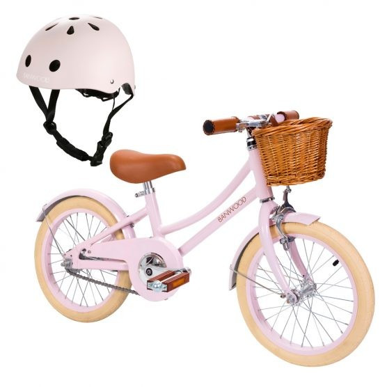 Banwood Bikes Classic Pink Pedal Bike with FREE Classic Helmet | The Tot