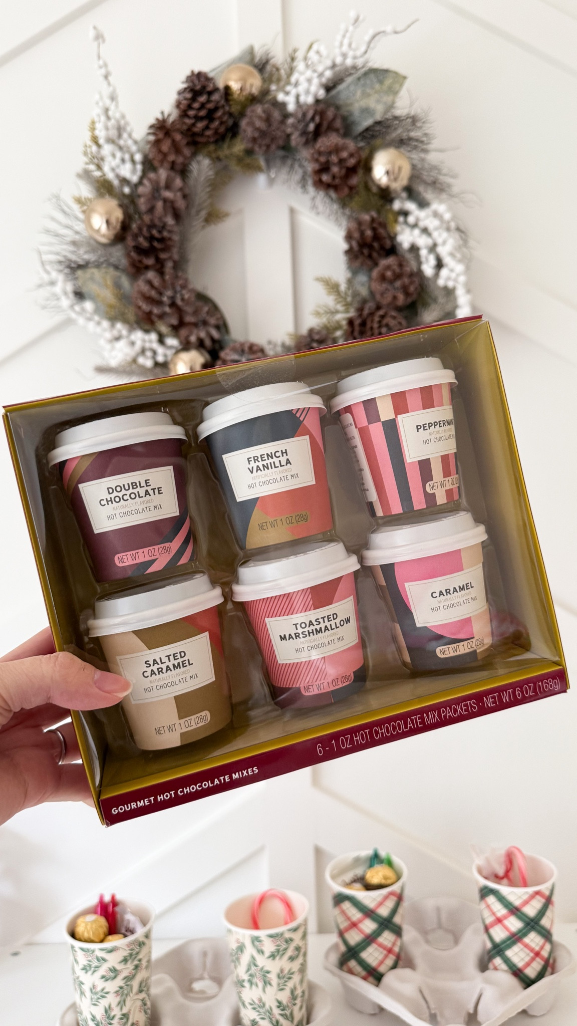 CUTE HOT COCOA MIX! 
How cute are these hot cocoa mixes in mini cups?! I put them in my teacher's gift!


pens, holiday treats and chocolate, hot cocoa items, mini hot chocolate cups, flowers and cash! 

#LTKGiftGuide #LTKHoliday #LTKHome