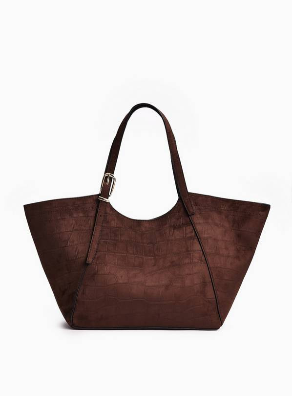 Buy Dark Brown Belt Handled Faux Leather Shopper Bag One Size | Workwear | Tu | Tu Clothing