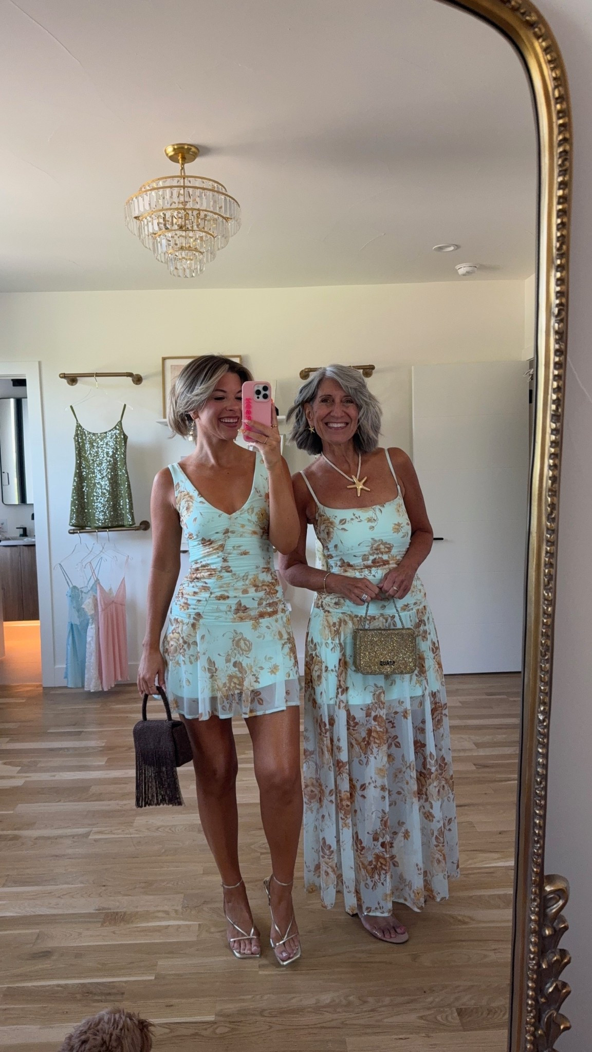 Blue and gold resortwear mid and mini mom and me wedding guest dresses 

Vici code: emerson30
Saks code: freeship
Dibs code: Emerson [unbothered bronze]

I'm wearing small/2 mom wears a medium/6

Wedding guest
Formal event
Resortwear 
Bump friendly
Special occasion
Floral dress
Cocktail dress

#LTKWedding #LTKStyleTip #LTKParties