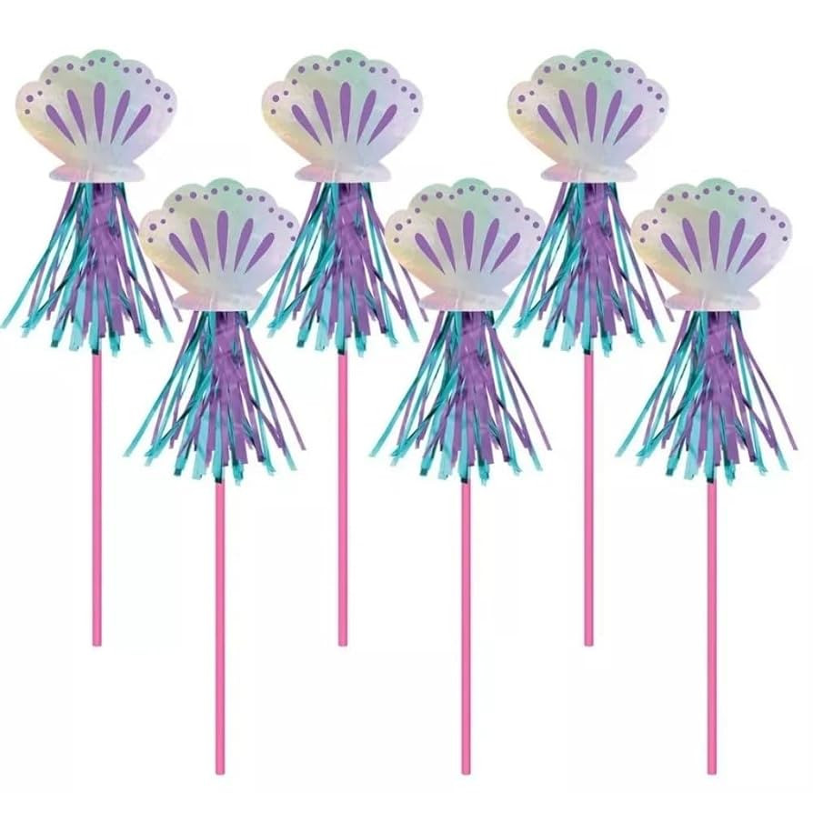 amscan Shimmering Mermaid Party Wands - 17.9" | Multi-color | Pack of 8 | Amazon (US)
