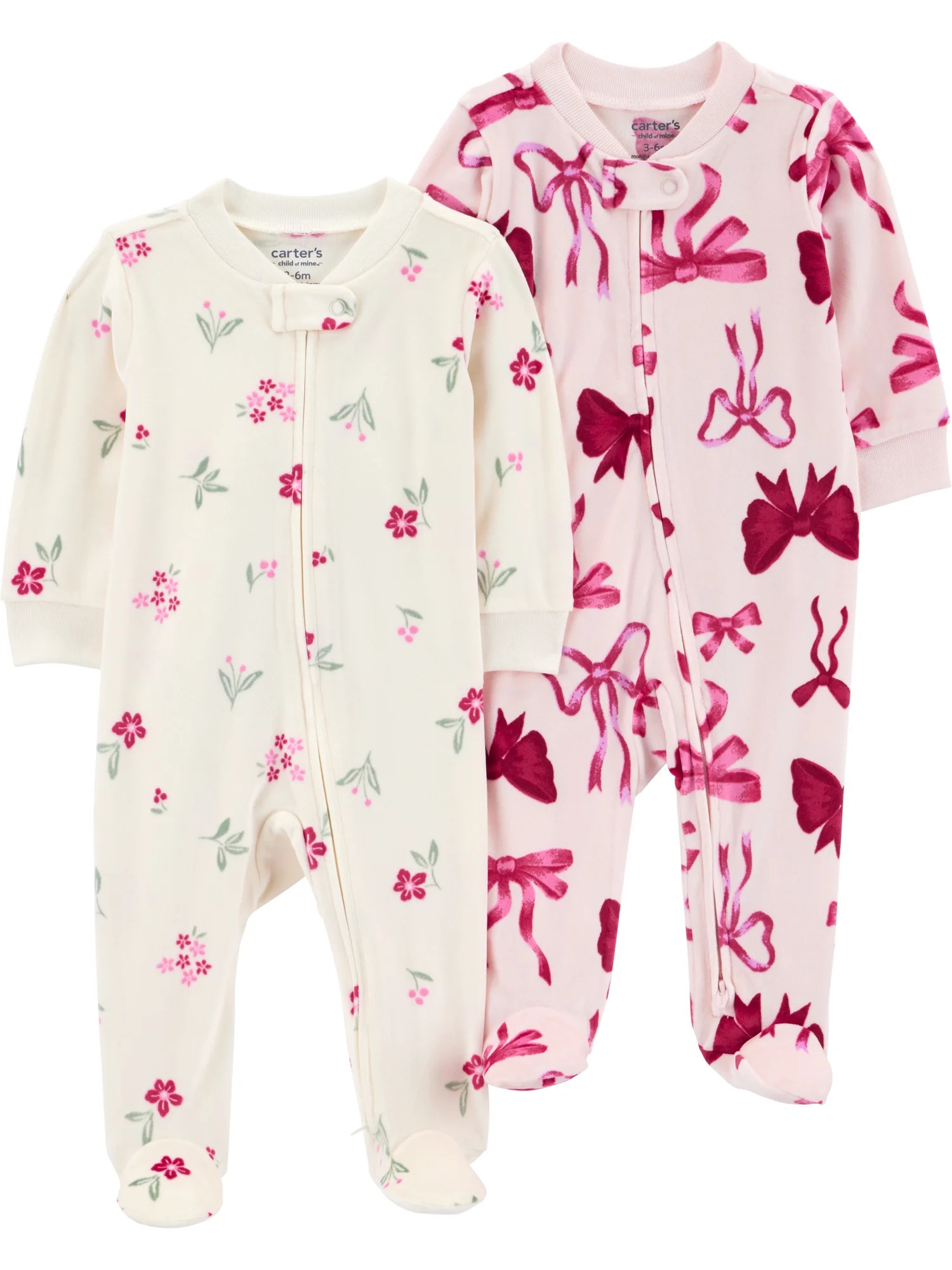 Carter's Child of Mine Baby Cozy Sleep N Play, Single & 2 Pack, Sizes Preemie-6/9 Months | Walmart (US)