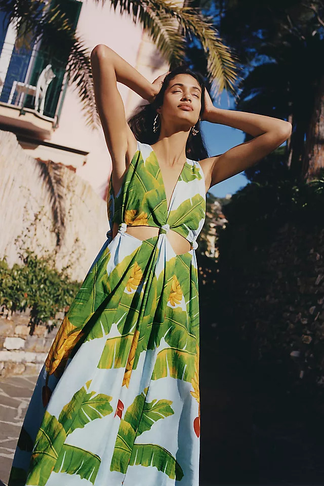 Farm Rio Banana Midi Dress | Anthropologie (US)