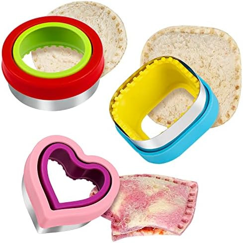 Amazon.com: Sandwich Cutter and Sealer Set,3 Pcs Bread Decruster Sandwich Cutter Heart Circle Squ... | Amazon (US)