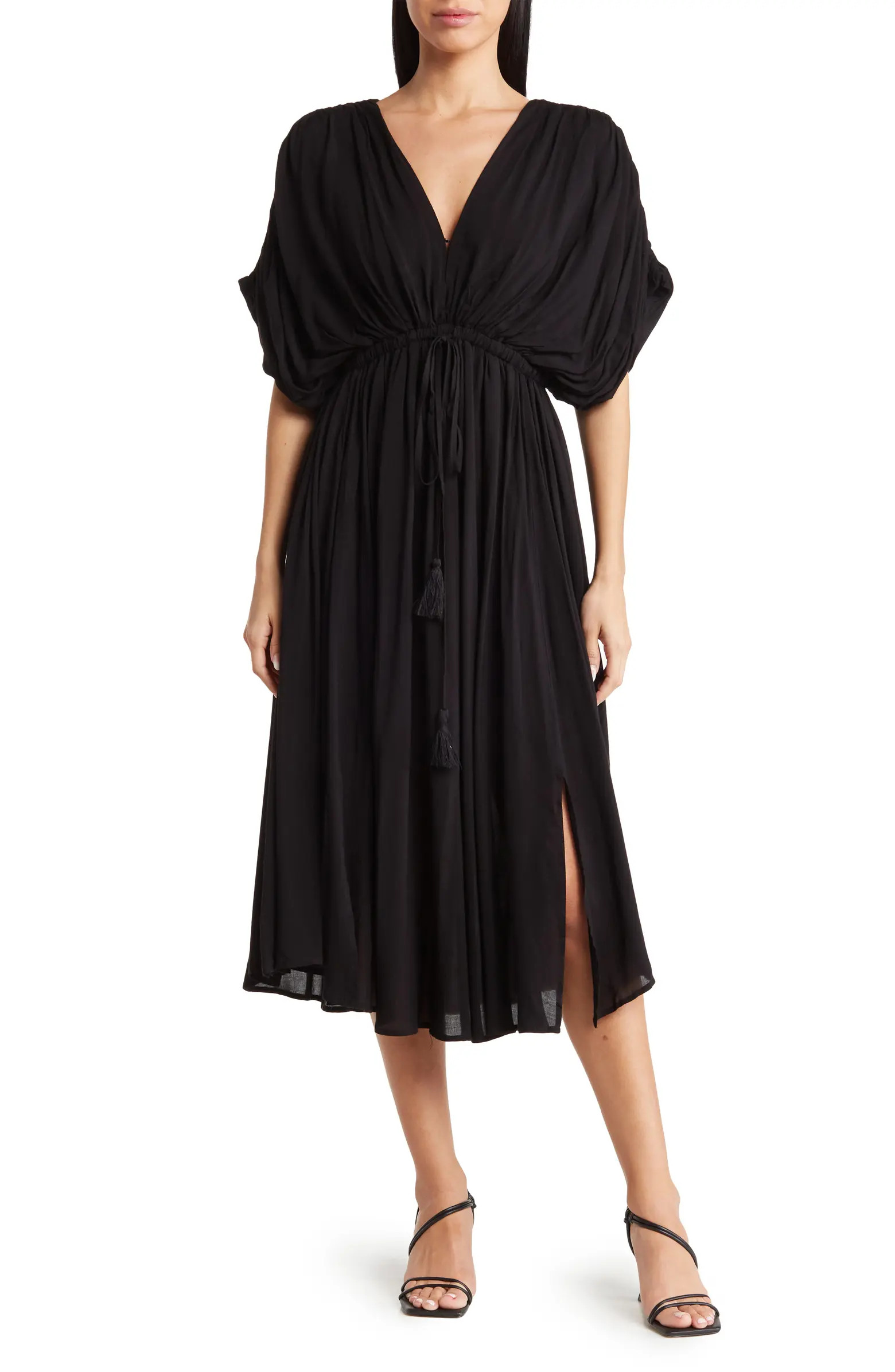 Dolman Sleeve Tie Waist Midi Dress | Nordstrom Rack