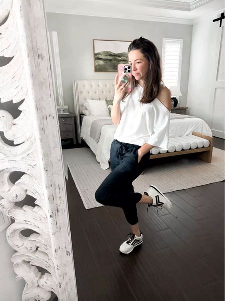 Amazon fashion - Basic white tee - Comfy everyday tops - Linen pants - Franco Matera Sneaker - Cheetah print summer sneaker - Comfy sneaker - Casual outfit inspo 