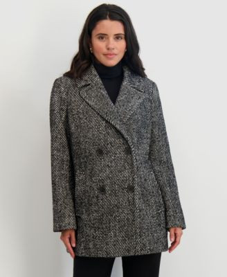 Women's Notched-Collar Button-Front Coat | Macy's