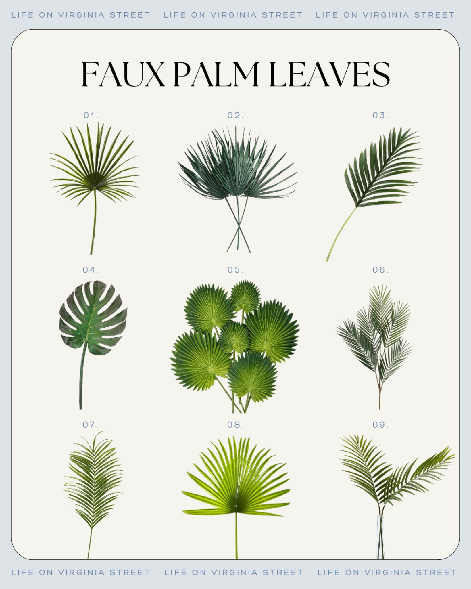 On the hunt for the prefer faux palm leaves and stems? These are some of my favorites I’ve used over the years or are highly-rated by others! Includes fan palm leaves, monstera palm leaves, saw palms, traditional palm leaves, dried palm branches and more! Perfect for summer or tropical decor!
.
#lkthome #ltkfindsunder100 #ltkseasonal #ltkfindsunder50 #ltkstyletip #ltksalealert palm branches, palm leaf decor, tropical stems

#LTKSaleAlert #LTKHome #LTKSeasonal