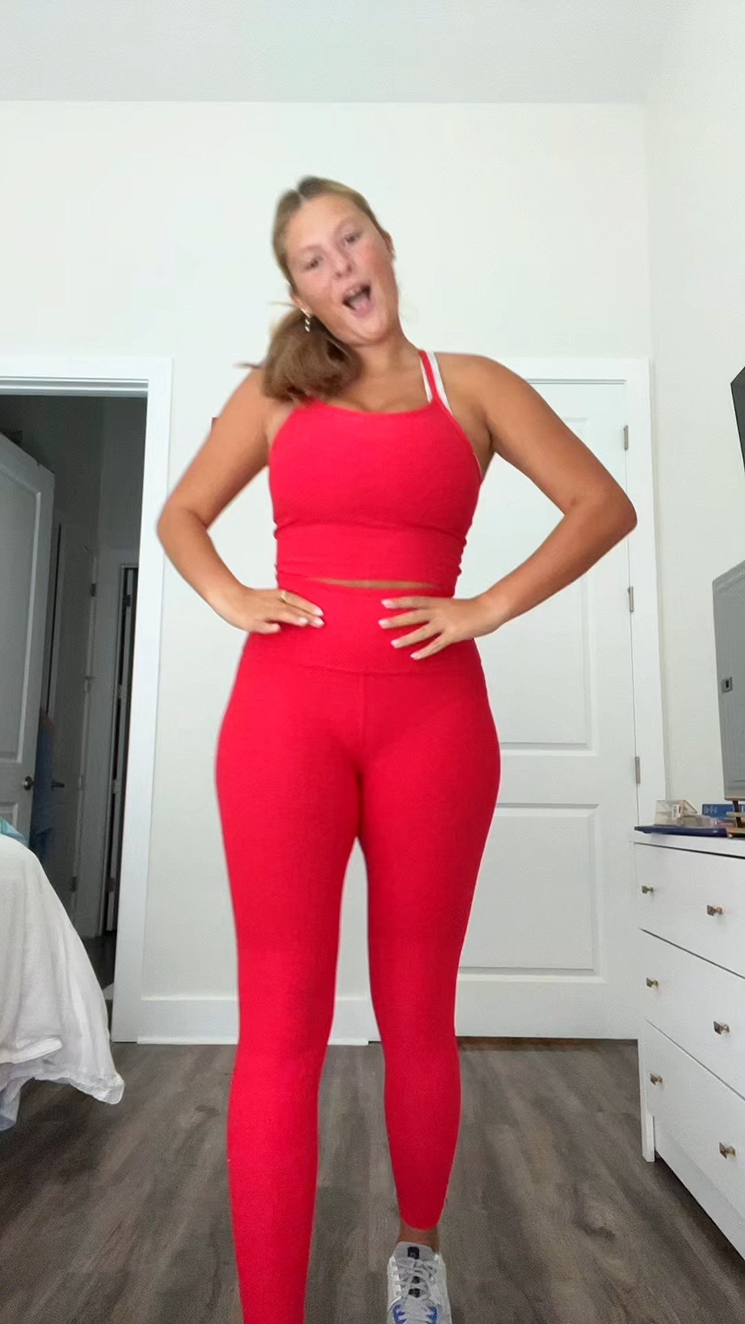 Got a M in both! I’m usually an 8/10 but it’s super stretchy so you can even size down!