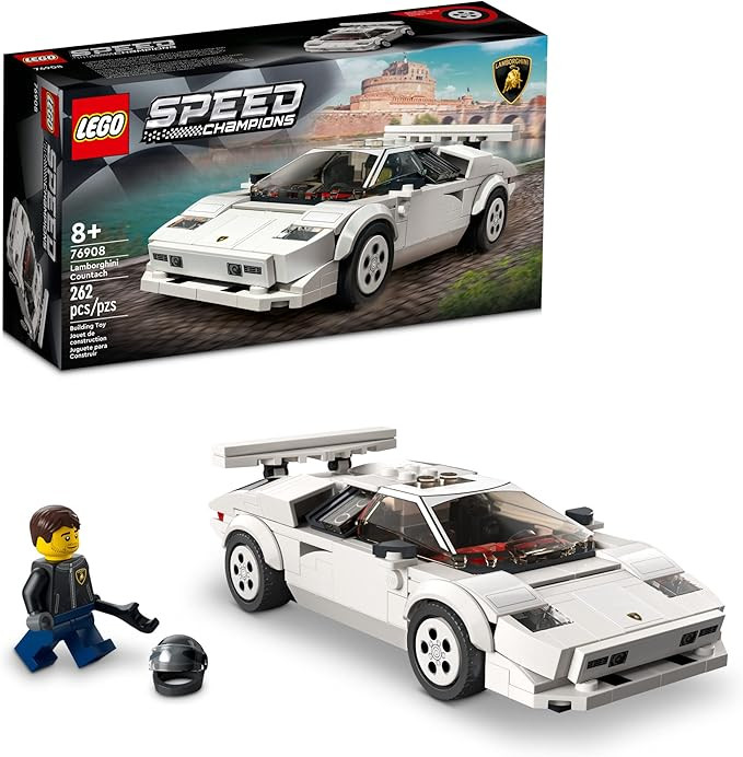Lego Speed Champions Lamborghini Countach 76908, Race Car Toy Model Replica, Collectible Building... | Amazon (US)