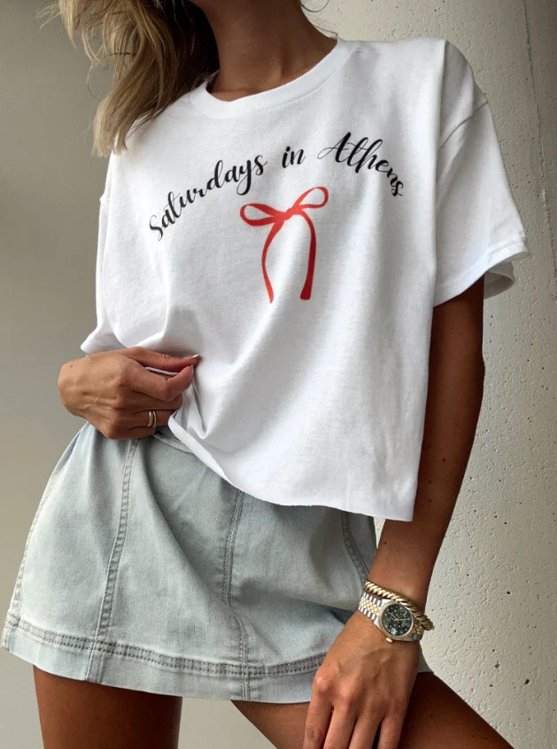 Saturdays in Athens Crop Tee | TREEHOUSE ON MAIN