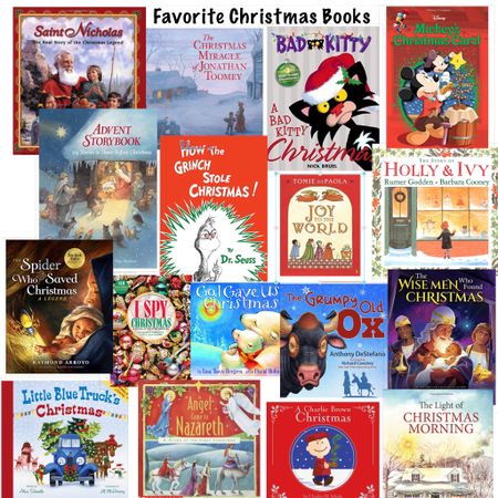 Our favorite Christmas books we like to look at all season long. Kids books, advent. St. Nick, the grinch. Holiday gifts, gift guide 

#LTKkids #LTKHoliday #LTKGiftGuide