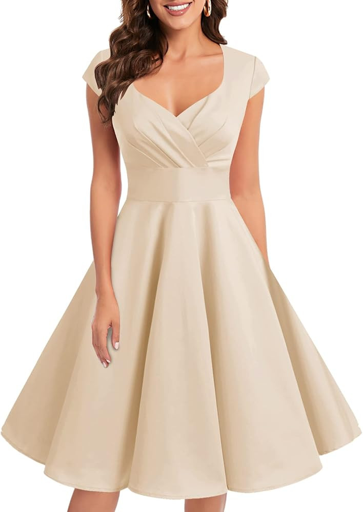 Bbonlinedress Women Short 1950s Retro Vintage Cocktail Party Swing Dresses | Amazon (US)