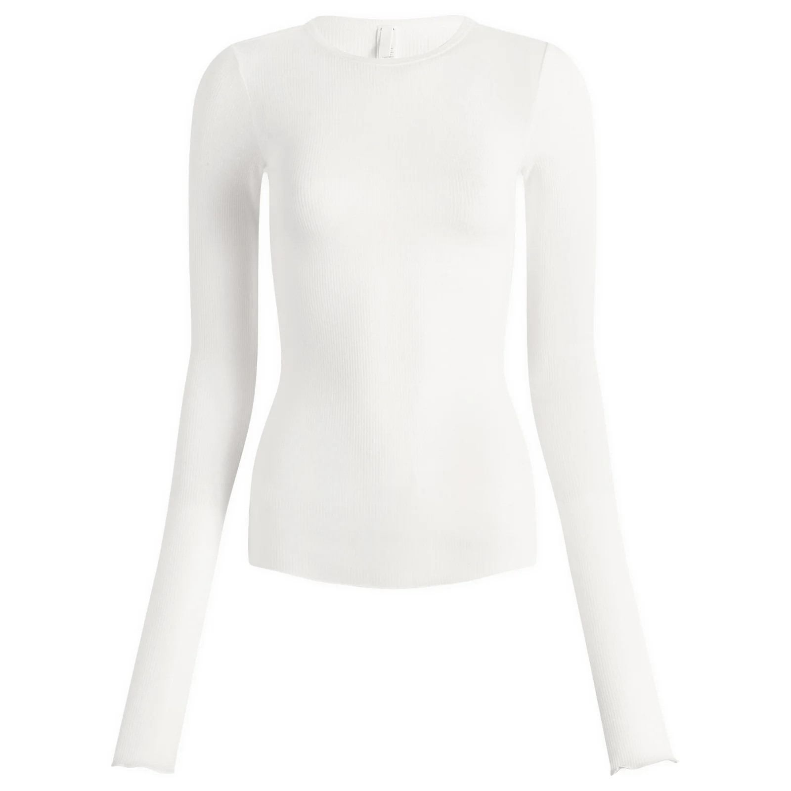 SKIMS Women's Sheer Cotton Long Sleeve T-Shirt in Snow, Size X-Large | END. Clothing