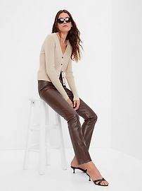 High Rise Faux-Leather Vintage Slim Pants | Gap (US)