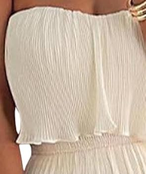 Sexyshine Women's Tube Top Ruffled Tiered Maxi Dress Sleeveless Backless Bodycon Smocked Shirred ... | Amazon (US)