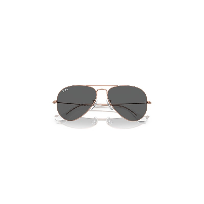 Ray-Ban Aviator Rose Gold Sunglasses Rose Gold Frame Grey Lenses 55-14 | Ray-Ban (US)