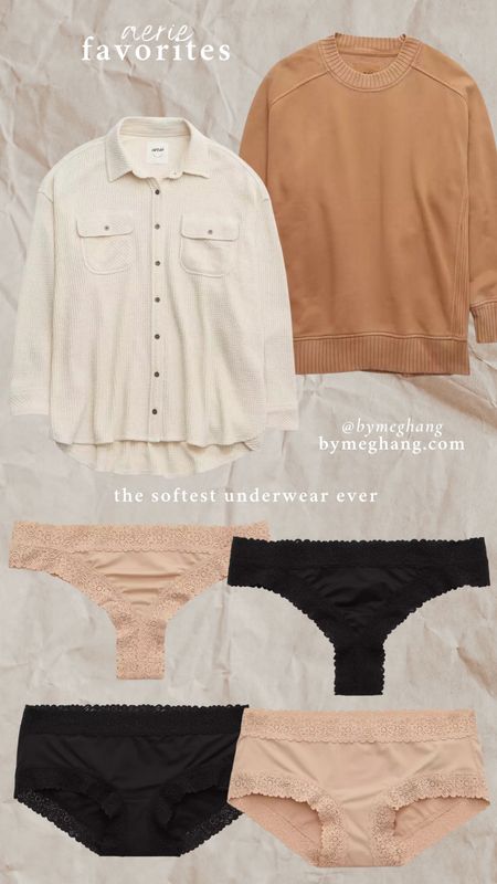 Fall essentials from Aerie! When I tell you this is the softest underwear I’m not lying! Aerie is having a huge sale and it’s your last chance to get an additional 10% off with the ltk sale today! 

#LTKstyletip #LTKSale #LTKsalealert