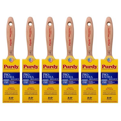 Genuine Purdy 6 Pack Pro-Extra Monarch Flat 2" Paint Brushes 144234720-6PK | Target