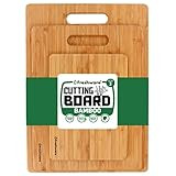 Bamboo Cutting Boards for Kitchen [Set of 3] Wood Cutting Board for Chopping Meat, Vegetables, Fruit | Amazon (US)