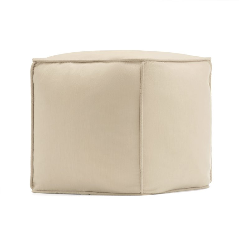Gap Home Washed Denim Indoor Floor Pouf Khaki 16" x 16" x 16" | Walmart (US)