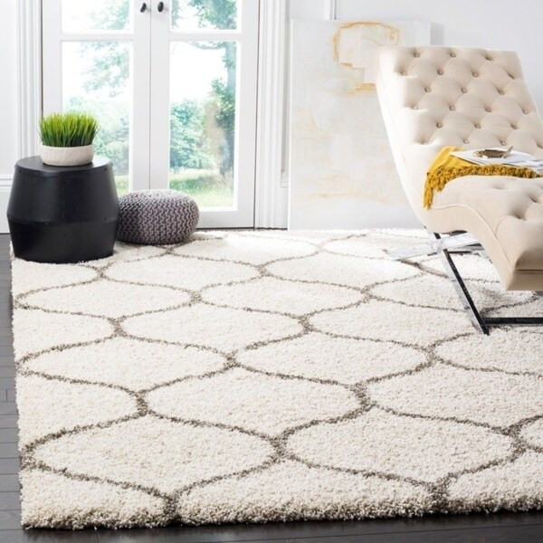 Safavieh Hudson Shag Modern Ogee Ivory/ Grey Rug - 5'1" x 7'6" | Bed Bath & Beyond