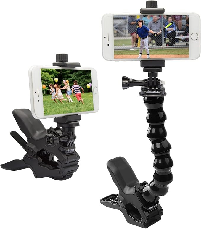 Suptig Phone Holder Desk Gooseneck Mount, Cell Phone Clamp Clip for Pole, Mount Stand, Compatible... | Amazon (US)