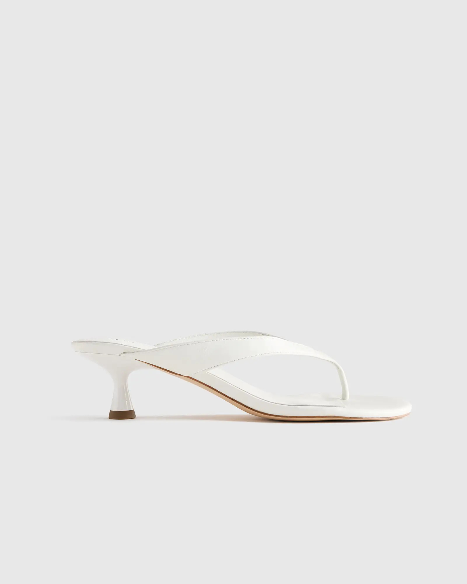 Italian Leather Thong Kitten Heel Sandal | Quince