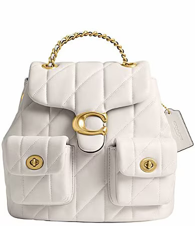 COACH Tabby Leather Pillow Quilt Backpack - Chalk | Dillard's