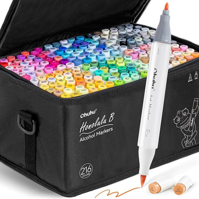Ohuhu Alcohol Based Brush Markers -Double Tipped Art Marker Set for Artists Adults Coloring Sketc... | Amazon (US)