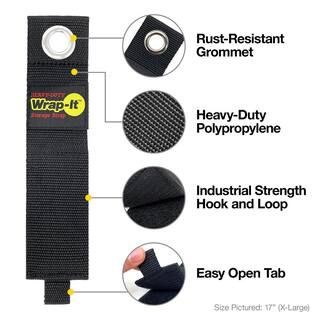 Wrap-It StorageAssorted Heavy-Duty Storage Strap Multi-Purpose Hook and Loop Cable Strap with Gro... | The Home Depot